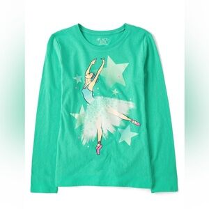 Girls Ballerina Graphic Tee - Aquamarine